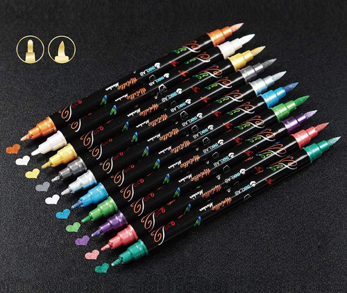 Ink Lab Rotuladores Metálicos De Doble Punta De 24 Colores M