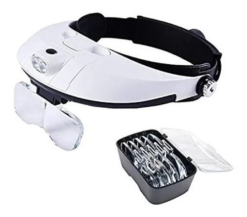 Lupa Luz Led Diadema 5 Lentes Joyería Relojería Odontología