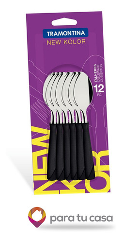 Imagen 5 de 10 de Set X 48 Tenedor Cuchillo Cuchara New Kolor Tramontina Ct