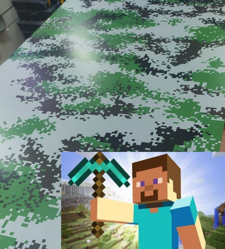 Vinilo Minecraft Decorativo Camuflado Pixelado Minecraft M2 