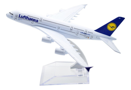 Miniatura Avião Comercial Airbus A380 Lufthansa - 1/400