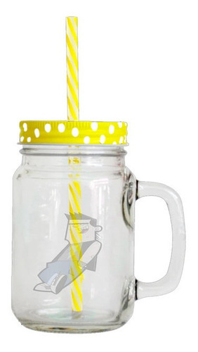 Vaso Vidrio Con Pitillo Dibujos Animados P1 R79