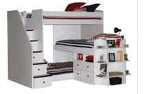 Comprar Dormitorio Infantil, Tres Camas + Escalera Cajonera + Comoda