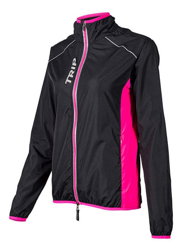 Cortaviento De Cliclismo Black Pink Con Reflectantes S, M, L