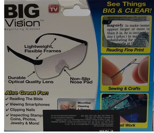 Lentes Big Vision Originales Aumento 160 Gafas Lupa Inova