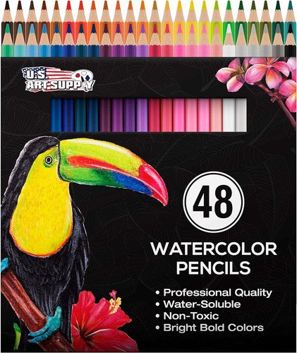 U.s. Art Supply - Juego De 48 Lápices De Colores Solubles En