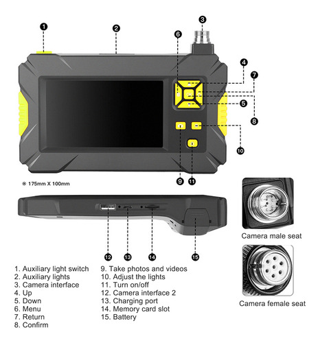 Endoscopio De Inspección P30, Boroscopio Lcd De 3,9 Mm Y 4,3