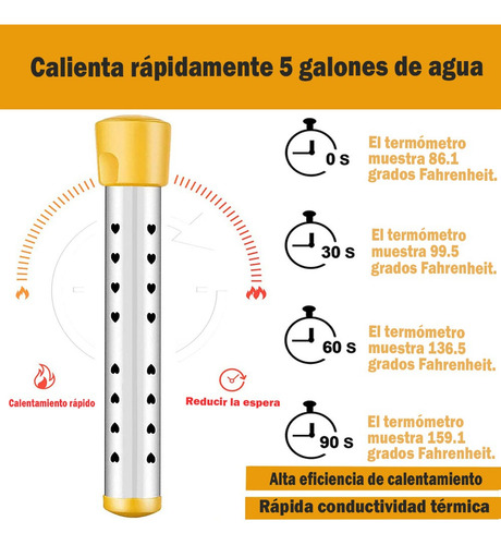 Caldera De Agua Eléctrico De Inmersión Acero Inoxidable 304