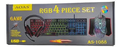 Combo Gamer Rgb Teclado Mouse Auricular Mousepad Profesional
