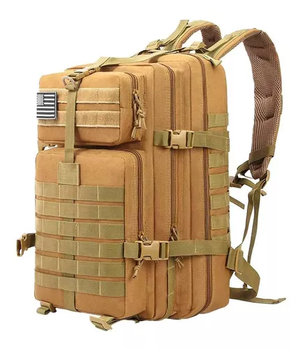 Mochila táctica militar de gran capacidad de 50L para hombres, mochila  impermeable para exteriores, mochila para senderismo, Camping, bolsas de  Marrón