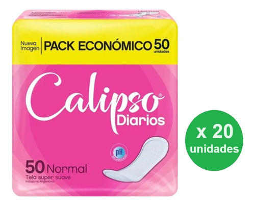 Protector Diario Calipso Normal X50u - Pack X20 - Dh Tienda