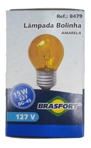 Lampada Bolinha Brasfort 15wx220v Amarela 8487 Kit C/ 5 220V