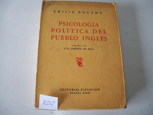 Psicología Política Del Pueblo Ingles · Emilio Boutmy