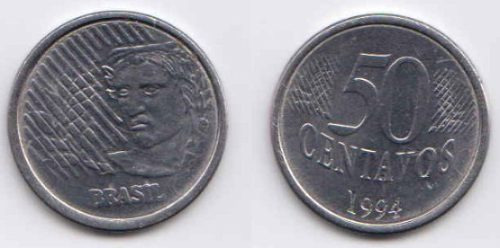 Brasil 1994 Moneda 50 Centavos De Acero Inoxidable S/c