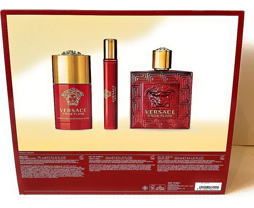 Versace Eros Flame 100 Ml Eau De Parfum + Deos Tick 75 Ml + 