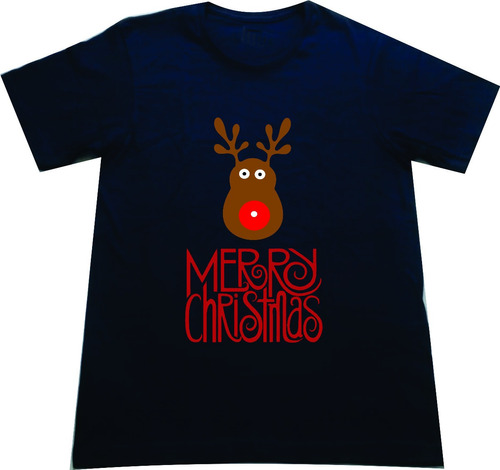 Camisetas Navideñas Reno Merry Christmas Adultos Y  Niños 