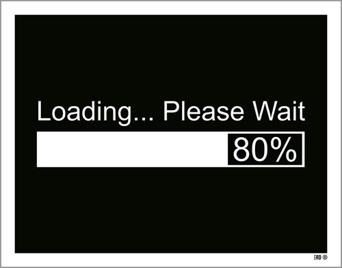 Kit 5 Placas Loading Please Wait 80 Por Cento 27x35