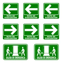 Comprar Kit 8 Señalamientos Ruta De Evacuación\u002F Salida De Emergencia