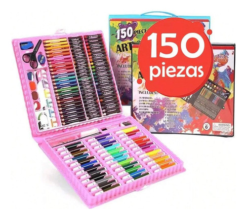 Set De Arte 150 Piezas Colores Plumones Crayolas Acuarela