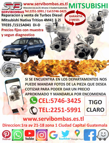 Venta De Turbos Mitsubishi Montero ,nativa 2.8 4m40,4m41