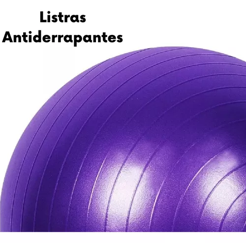 Bola Suiça 65cm Fitness Yoga Pilates Funcional Com Inflador Cor Rosa
