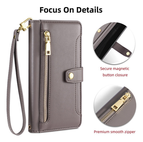 Funda De Cuero Para iPhone Carcasa De Bolsa Con 2 Correa