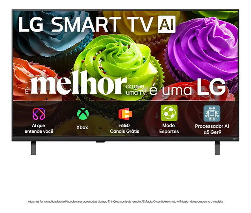Smart TV HD 32" LG LB650 AI 2026 Processador α5 Ger9 HDR10 Xbox Bluetooth Wi-Fi AI Search Google Gemini Canais Grátis webOS 26 - 32LB650BPSA