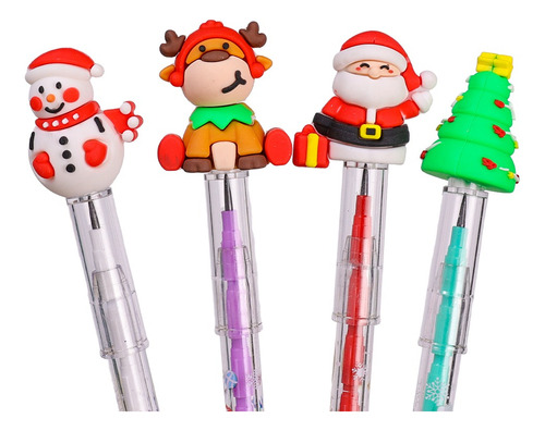 Lápices De Dibujos Animados Navideños Sin Afilar, 5 Unidades