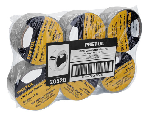 Cinta Para Ducto 10mx48mm Espesor 0.16mm Pretul