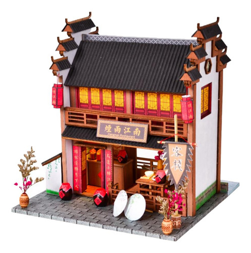 1:24 Casa De En Miniatura De Con Muebles Y Accesorios Led