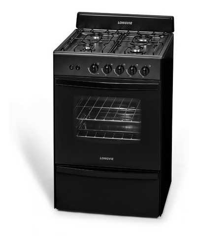 Imagen 3 de 3 de Cocina A Gas Longvie 12331g 56cm Grafito Cajón Parrilla