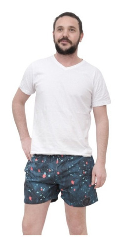 Imagen 4 de 9 de Short De Baño Malla De Hombre Estampada Art 235
