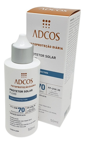 Protetor Solar Fluid Shield Fps 70 Incolor Vitamina C Adcos