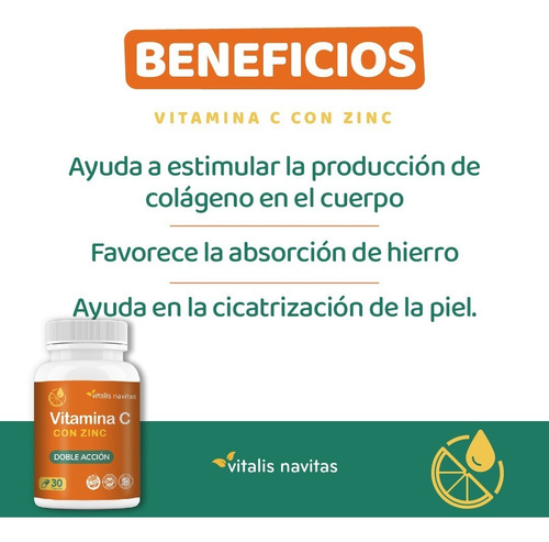 Imagen 4 de 10 de Plan 90 Días De Vitamina C + Zinc X 90 Cápsulas Premium