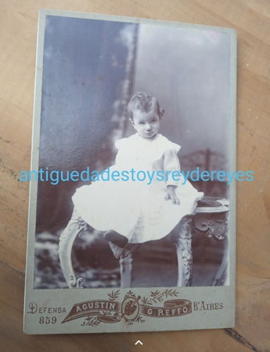 Fotografia Agustin G.reffo Antigua Carton Niña Buenos Aires