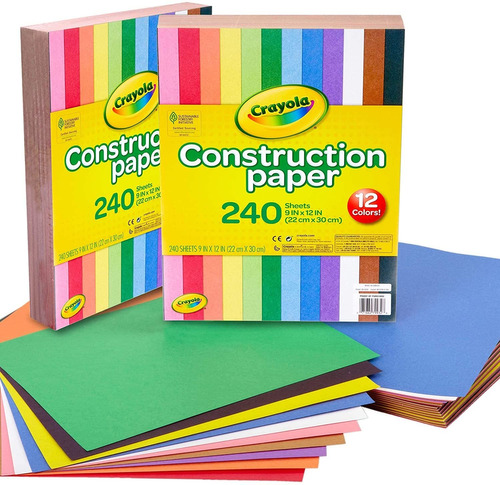 Papel Crayola Construction Paper, 2 Packs De 240 Unidades