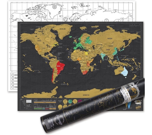 Mapa Del Mundo Mapa Para Rascar Viaje Edicion Deluxe 42*30cm