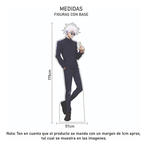 Figura Tamaño Real Gojo Satoru 150cm Base Rígida Coroplast