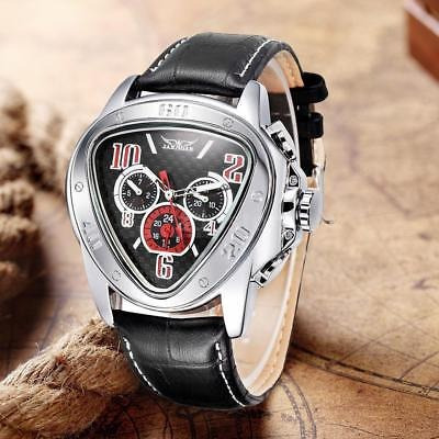 Moda Triángulo Caso Hombres Semi Automática Reloj Mecánico C