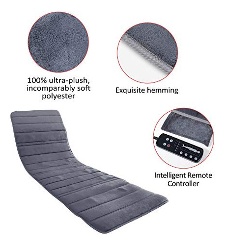 Asiento Masajeador Termico Con Vibracion 3 Niveles Gris