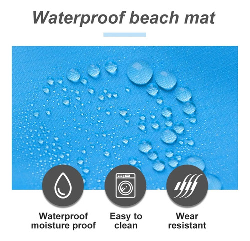 Estera Para Acampar Al Aire Libre, Manta De Playa De Bolsillo Impermeable Plegable, Colchoneta Portátil Ligera, Estera Para Picnic, Estera De Playa De Arena