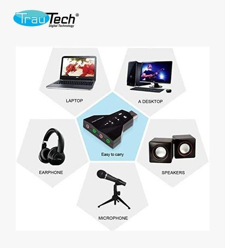 Tarjeta De Sonido Externa Usb 2.0 P/audifono Y Microfono 7.1