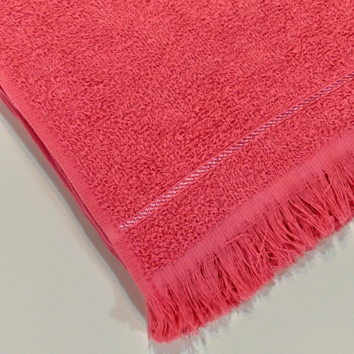 Kit 15 Toalhas Social Mão Boca Felpa Com Franja Para Bordar Cor Rosa Ciclete