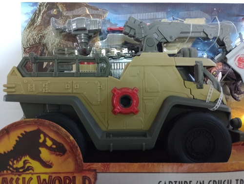 Camión Captura Jurassic World Diminion Velociraptor Figura