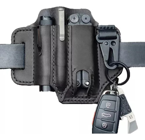 Edc Organizer, Funda Multiherramienta De Piel Con Trabilla