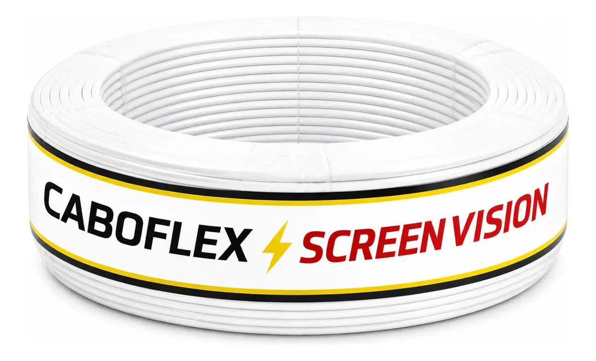 Fio 2,5mm Cabo Flexível Rolo Com 25 Metros Elétrico 750v Cor Branco Marca Screen Vision
