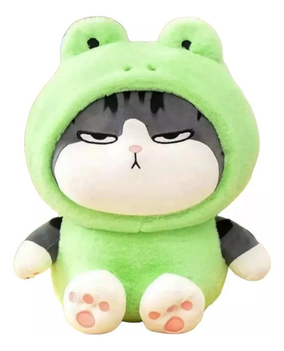 Peluche Gato, Gatito Emperador Disfrazado De Rana Verde