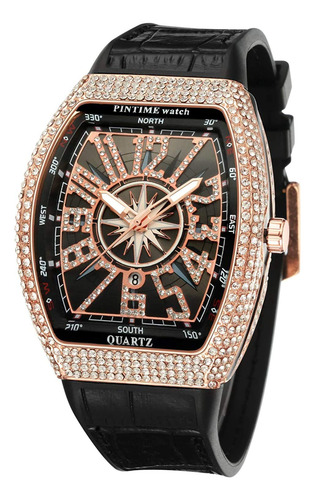 Fanmis Hombres Cráneo Relojes Cara Grande Rectángulo 8mtzi