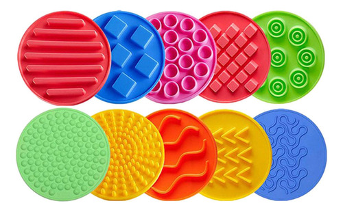 Tapetes Sensoriais De Silicone De 10 Peças, Círculos