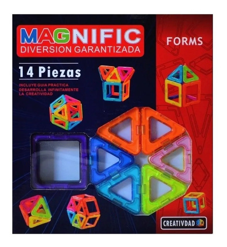 Bloques Imanes Didáctico Magnéticos Magnific Forms 14 Piezas